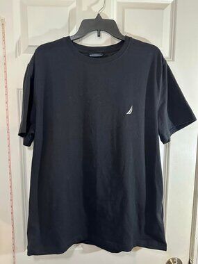 Nautica Mens Black Performance Tee Logo Crew Neck T-Shirt XL